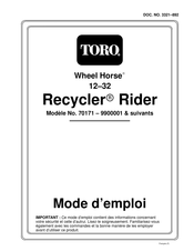 Toro Wheel Horse 12-32 Mode D'emploi