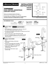 American Standard TOWNSEND 7353.841 Instructions D'installation