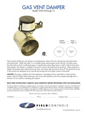 Field Controls GVD-4 Manuel D'instructions