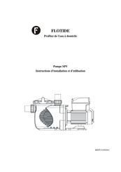 FLOTIDE SPV150 Instructions D'installation Et D'utilisation