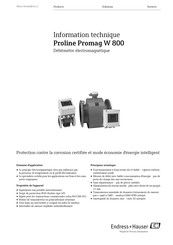 Endress+Hauser Proline Promag L 800 Information Technique