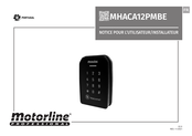 Motorline professional MHACA12PMBE Notice Pour L'utilisateur/Installateur