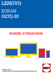 Lenovo G27q-20 Guide De L'utilisateur