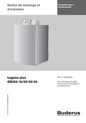 Buderus Logano plus GB202-15 Notice De Montage Et D'entretien