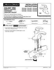 American Standard COLONY PRO 7075.004 Instructions D'installation