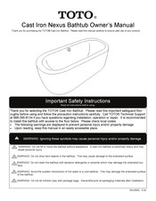 Toto Cast Iron Nexus Manuel Du Propriétaire