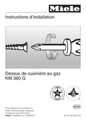 Miele KM 360 G Instructions D'installation
