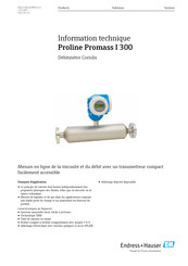 Endress+Hauser Proline t-mass I 300 Information Technique