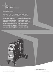 Voestalpine Bohler URANOS 2700 AC/DC Manuel D'instructions