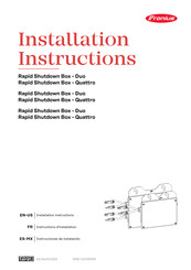 Fronius Rapid Shutdown Box - Quattro Instructions D'installation