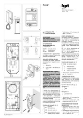 Bpt KC/2 Instructions Pour L'installation