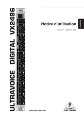Behringer ULTRAVOICE DIGITAL VX2496 Notice D'utilisation