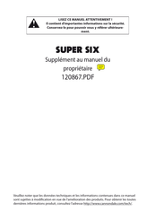 Cannondale SUPER SIX Manuel Du Propriétaire