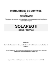 BASIC DC SOLAREG II Instructions De Montage