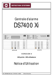 Detection Systems DS7400 Xi Notice D'utilisation
