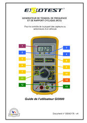 EXXOTEST GI3000 Guide De L'utilisateur