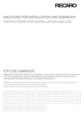 RECARO CITYLIFE Instructions D'installation Et D'utilisation