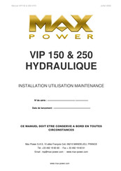 MAX power VIP250 HYD Mode D'emploi