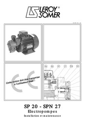 Leroy Somer SP 20 Installation Et Maintenance