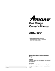 Amana ARG7300 Serie Mode D'emploi