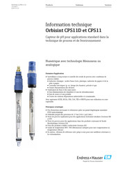 Endress+Hauser Orbisint CPS11 Information Technique