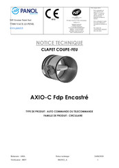 Panol AXIO-C Fdp Encastre TELECOMMANDE CIRCULAIRE Notice Technique