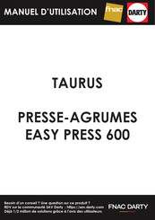 Taurus EASY PRESS 600 Manuel D'utilisation