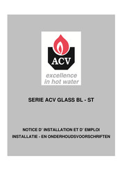 ACV GLASS ST Série Notice D'installation Et D'emploi