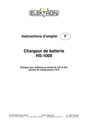 Elektron HS-1000 Instructions D'emploi