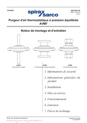 Spirax Sarco AVM7 Notice De Montage Et D'entretien