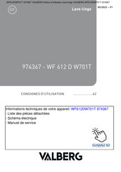 VALBERG WF 612 D W701T Consignes D'utilisation