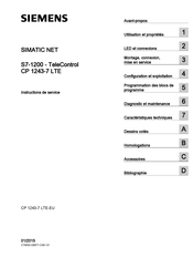 Siemens SIMATIC NET S7-1200 - Telecontrol Instructions De Service