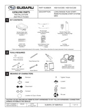 Subaru H001SVC000 Manuel D'installation