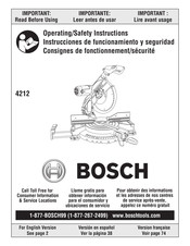 Bosch 4212 Consignes De Fonctionnement/Sécurité