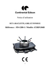 CONTINENTAL EDISON CERFG86B Notice D'utilisation