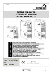 Oerlikon CITOTIG 250 AC/DC Instruction De Securite D'emploi Et D'entretien
