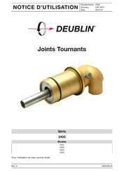 Deublin Joints Tournants 2425 Notice D'utilisation