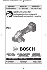 Bosch CAG180 Consignes De Fonctionnement/Sécurité