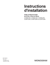 Monogram ZV48TSJSS Instructions D'installation