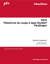 Macdon FlexDraper FD75 Manuel D'opération