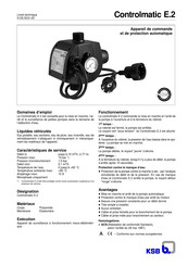 Ksb Controlmatic E.2 Mode D'emploi