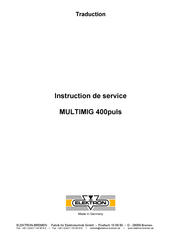 Elektron MULTIMIG 400puls Instructions De Service