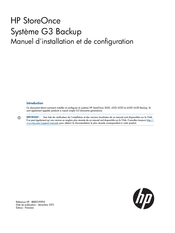 HP StoreOnce G3 Backup Manuel D'installation Et De Configuration