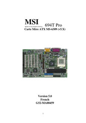 MSI 694T Pro Mode D'emploi