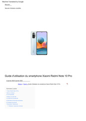 Xiaomi Redmi Note 10 Pro Guide D'utilisation