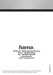 Hama 00049256 Mode D'emploi