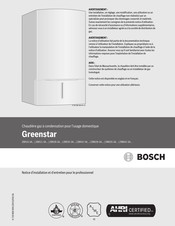 Bosch Greenstar ZWB35-3A Série Notice D'installation Et D'entretien Pour Le Professionnel