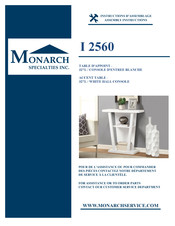 Monarch I 2560 Instructions D'assemblage