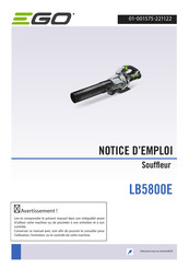 EGO LB5800E Notice D'emploi