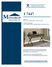 Monarch Specialties I 7447 Instructions D'assemblage